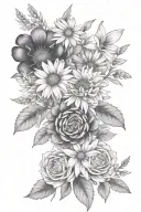 flowers march,September and April birth flower Daisy tattoo design idea