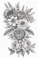 flowers march,September and April birth flower Daisy tattoo design idea