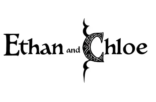 "Ethan And Chloe" tattoo design idea