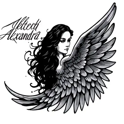 "Alexandra " angel wing tattoo design idea
