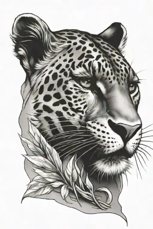 blank panther tattoo design idea