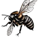 honeybee flying tattoo design idea