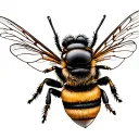 honeybee flying tattoo design idea