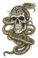 Metallica M with a snake wrapped tattoo design idea