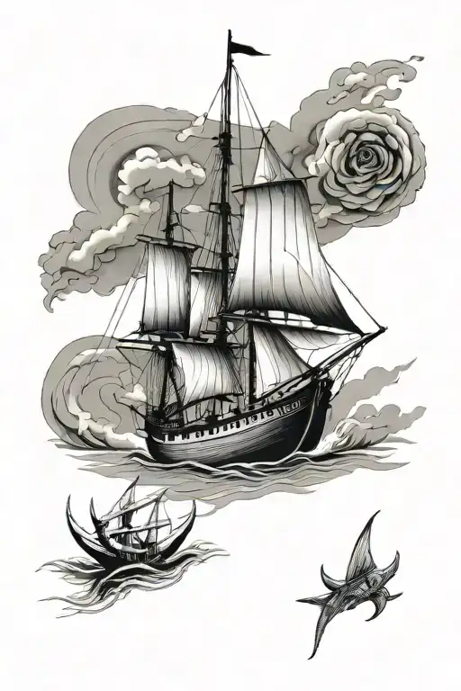 Boat Sail wo tattoo design idea