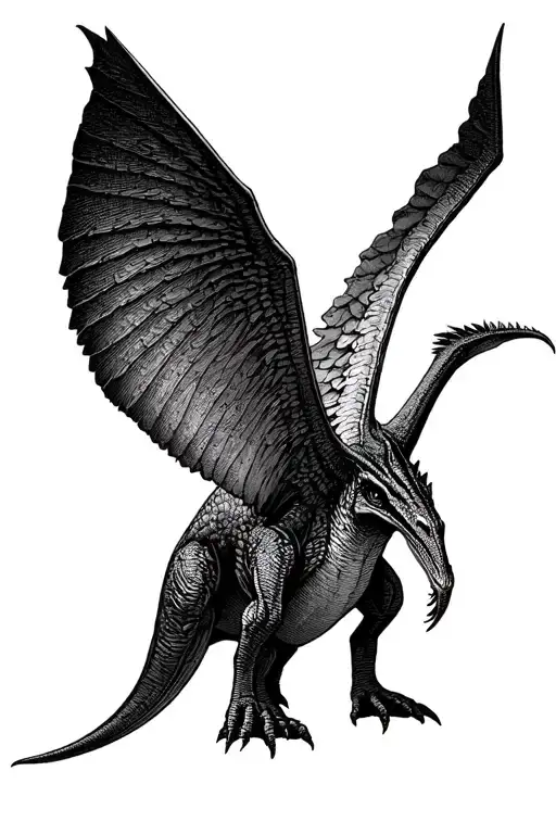 dinosaur pterodactyl and date 11.10.2025 tattoo design idea