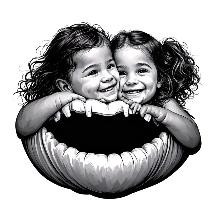 The smile of children is more important than each of you tattoo design idea