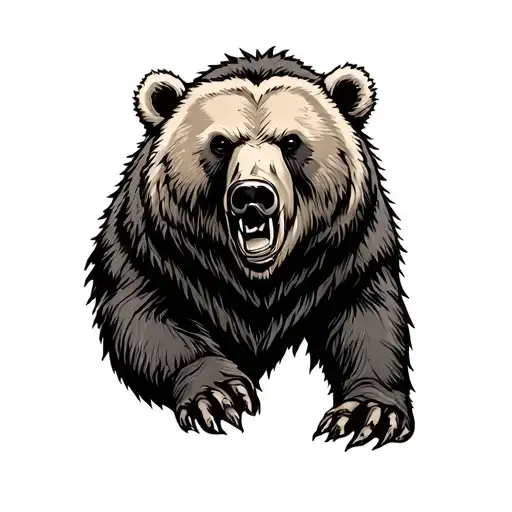 Christian warrior, protector, grizzly bear tattoo design idea