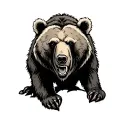 Christian warrior, protector, grizzly bear tattoo design idea