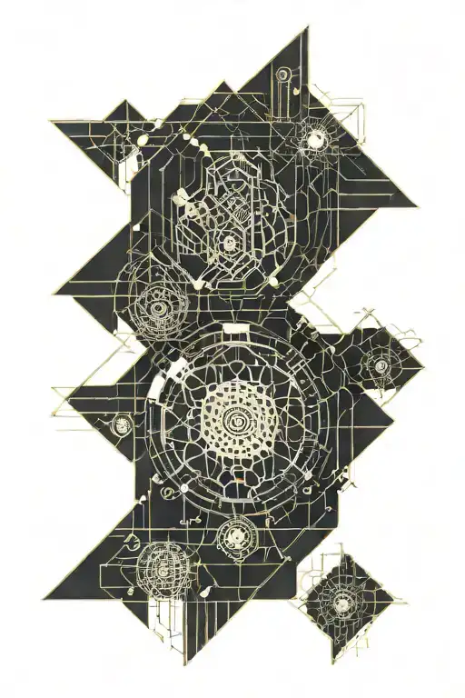 geometry golden ratio tattoo design idea