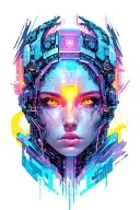 Cyberpunk tattoo design idea