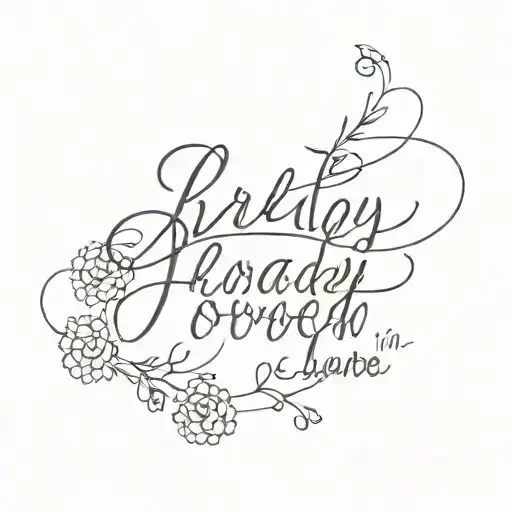 already loved, already chosen in thin cursive tattoo design idea