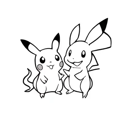 Pikachu and Charmander tattoo design idea
