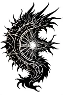 Wheel of Time, Dragon Fang, with lightning tattoo design idea