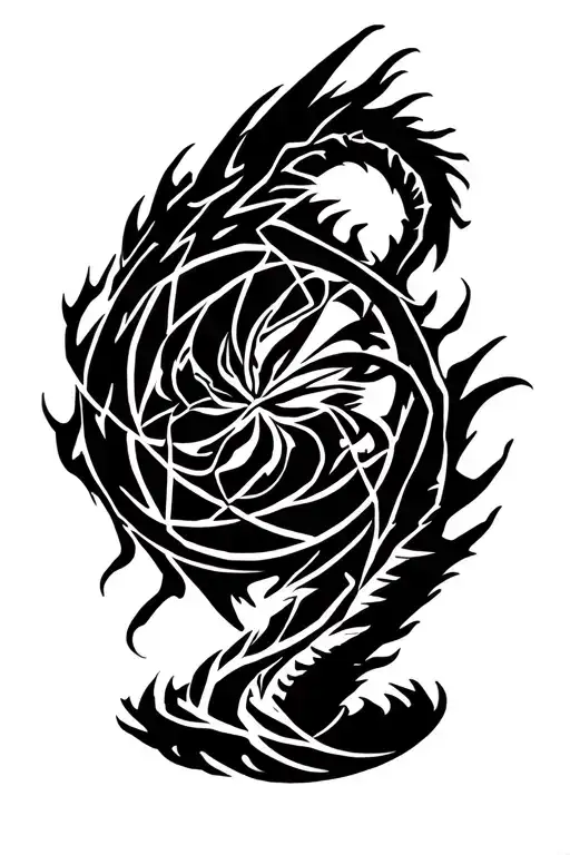 Wheel of Time, Dragon Fang, with lightning tattoo design idea