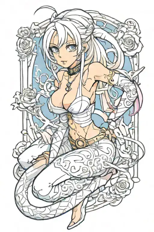 bimbo plastic slave woman bending tattoo design idea