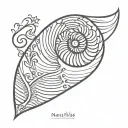 Nautilus shell with "Honorable, Beautiful, & Highest" inside tattoo design idea