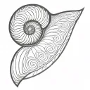Nautilus shell with "Honorable, Beautiful, & Highest" inside tattoo design idea