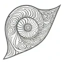 Nautilus shell with "Honorable, Beautiful, & Highest" inside tattoo design idea