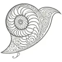 Nautilus shell with "Honorable, Beautiful, & Highest" inside tattoo design idea