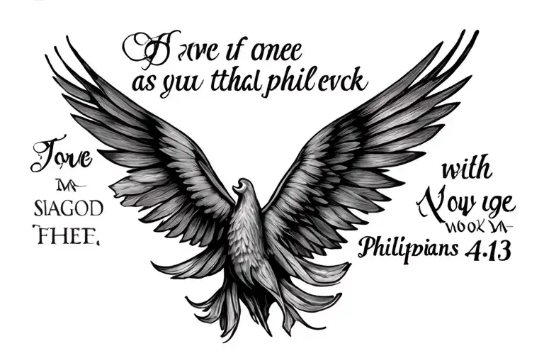 bible verse Philippians 4:13 tattoo design idea