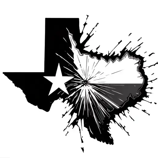 Arkansas and Texas overlapping or split down the middle like a patch or badge.The El Camino angled forward, breaking th tattoo design idea