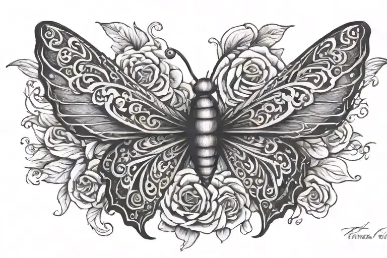 Isaiah 41:10 with red butter fly tattoo design idea