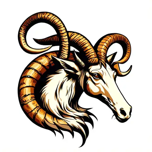 capricorn and aries symbol with old tattoo design idea