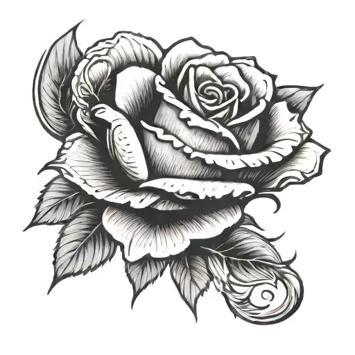 samarai on knees looking over a single rose tattoo design idea