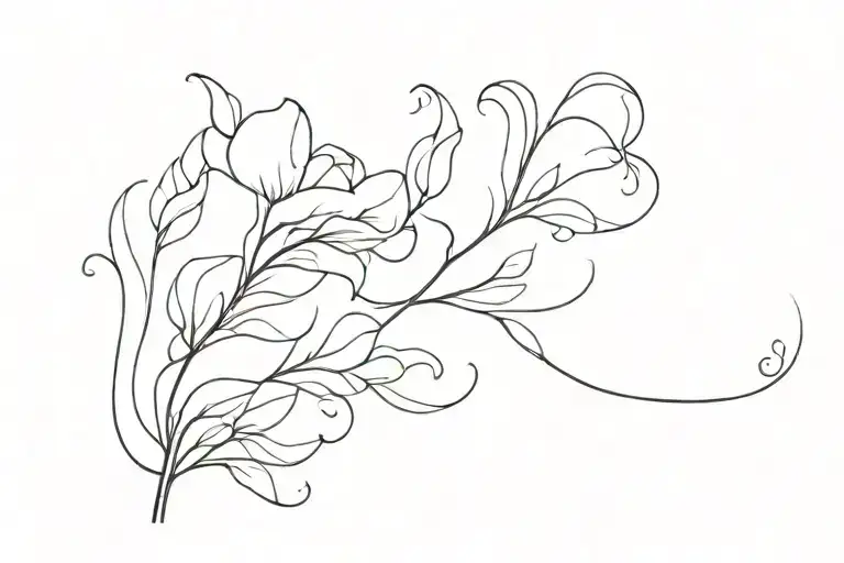 gentle lines going vertically tattoo design idea