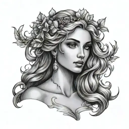 Aphrodite Goddess tattoo design idea