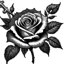 cross and rose tattoo design idea