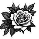 cross and rose tattoo design idea