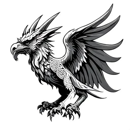 Celtic Griffin tattoo design idea