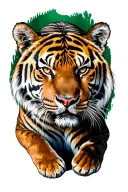 Tiger laying tattoo design idea
