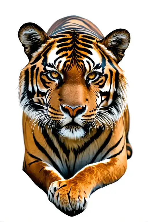 Tiger laying tattoo design idea