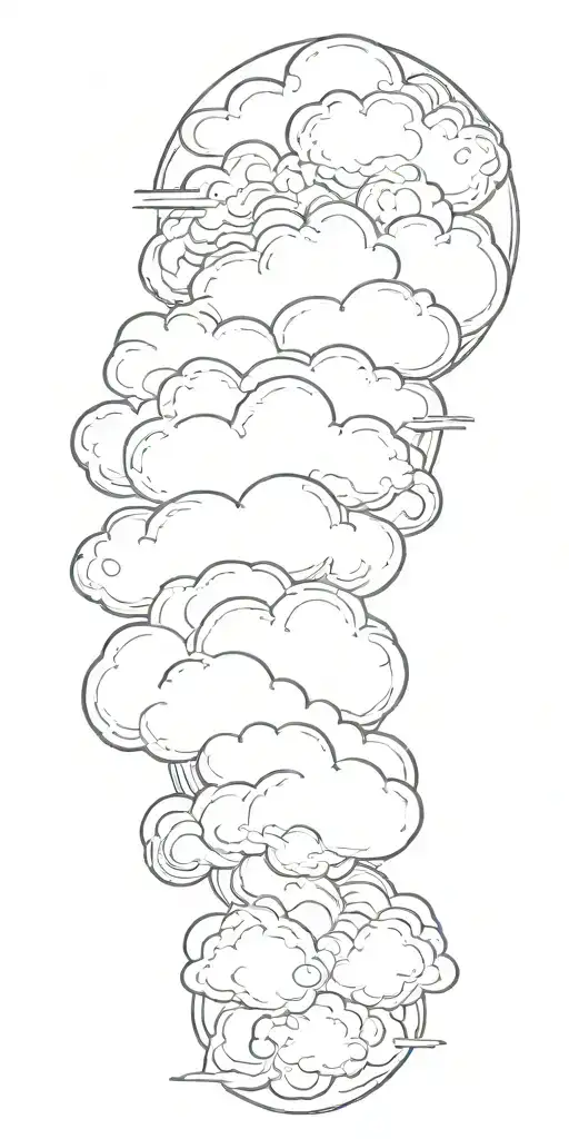 cloud surrounding background tattoo design idea