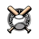 baseball bat cross with baseball in middle with n.p tattoo design idea