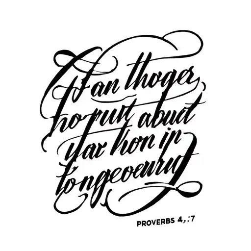 Proverbs 4:7 wrote tattoo design idea
