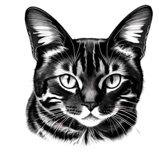 bengal cat with Butterfly  tattoo design idea