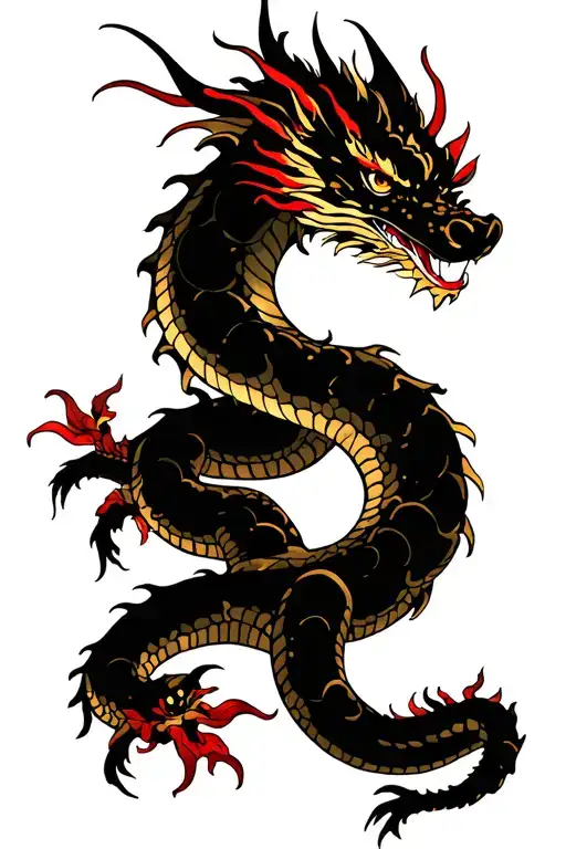 adder dragon poison tattoo design idea