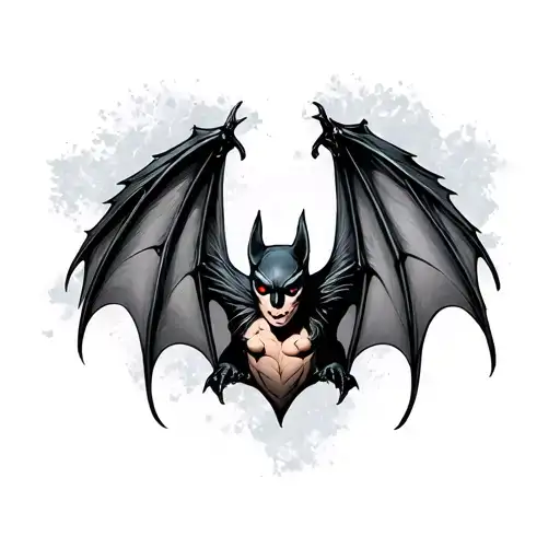 bat wings tattoo design idea
