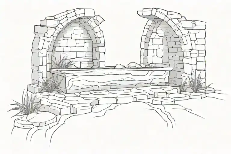 jesus empty tomb stone tattoo design idea