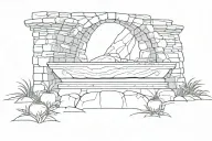 jesus empty tomb stone tattoo design idea