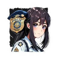 broken hearted anime girl police badge #49 tattoo design idea