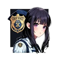 broken hearted anime girl police badge #49 tattoo design idea