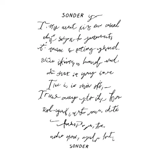 SONDER Lyrics with the tattoo design idea