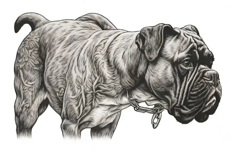 A boxer dog breed tattoo design idea
