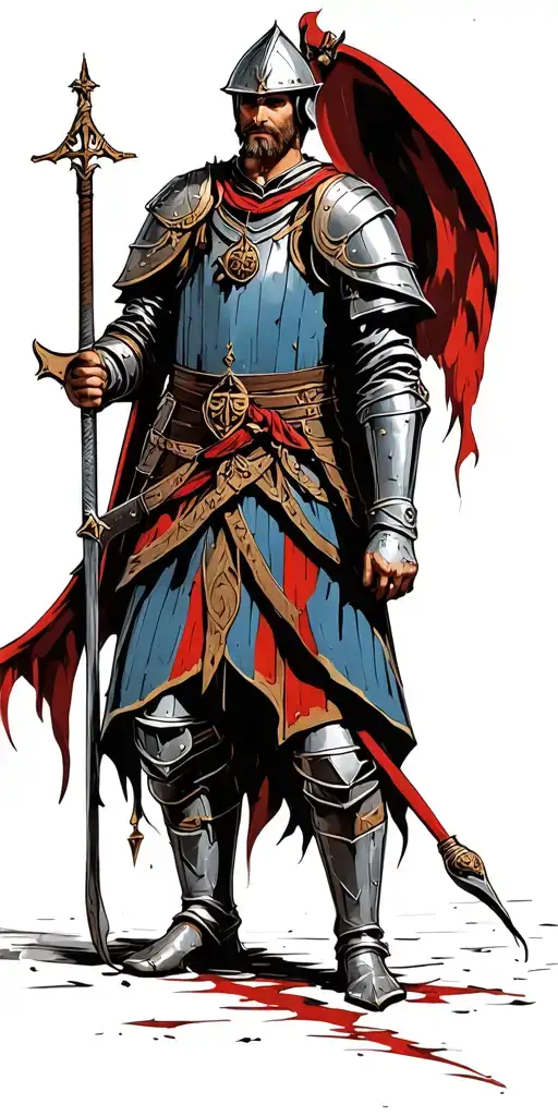 medieval soldier tattoo design idea