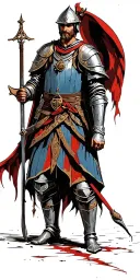 medieval soldier tattoo design idea